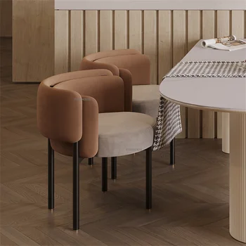 Itālijas Flaneļa Ēdamistabas Krēsls, Virtuves Mēbelēm, Gaismas Luksusa Restorānā Krēslu Dizaineru Radošo Roku Atzveltnes Ēdamistabas Krēsls