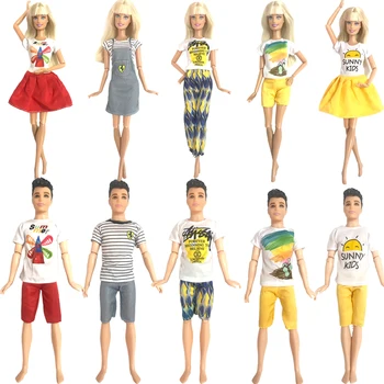 NK 1 Gab Lelle Kleita Barbie DollAccessories Ikdienas Casual Wear Apģērbu Ken Lelle Zēni Meitenes Bērniem Dāvanu Rotaļlietas JJ