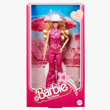 2023 Barbie Filmu Kolekcionējamus Lelle Rozā Rietumu Apģērbs un V-vidukļa uzliesmojums džinsi Rotaļlietas Meitenēm Dāvanu HPK00