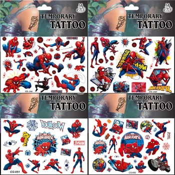 Disney Avengers Zirnekļcilvēka Gaismas Tetovējumu Uzlīmes Bērniem Atdzist Body Art Ūdensizturīgs Viltus Pagaidu Tetovējumiem Bērniem, Rotaļlietas, Dāvanas,