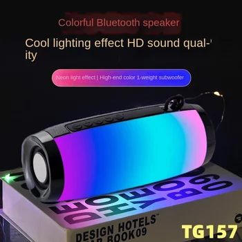 Bluetooth Skaļruni TG157 LED Flashing Soundbar Portatīvo Āra Iekštelpu Subwoofer Skaļrunis Atbalsta TF Kartes, FM Radio Ūdensizturīgs