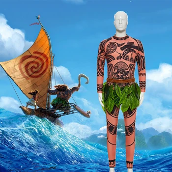 2023 Moana Cosplay Maui Moana Tērpu Halloween Anime Pieaugušo Bērnu Apģērbu Uzvalks