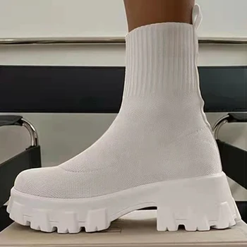 Sieviešu Čības Chunky Papēži Sporta Sneaker Sieviešu Kurpes Pavasara Vasaras Kurpes Platformas Čības White Gadījuma Chaussure Femme
