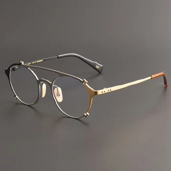 Jauno Modes Dubultā Rāmja Brilles Rāmis Vīriešu, Sieviešu Dizaineru Classic Titāna Optisko Briļļu Tuvredzība Lasījumā Personalizētu Brilles