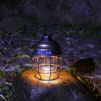 Pārnēsājamas Laternas Karājās Vintage Metāla Lampa 3 1 Mīksts/Silts/Dabas Gaismas, LED Telts Gaismu Uzlādējams Āra Kempings Laternas