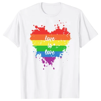 Mīlestība Ir Mīlestība Sirdī Hipster TShirts Lepnums Mēnesi Lesbiešu, Geju, Biseksuālu Vīriešu Kokvilnas Streetwear T Krekls Ar O Veida Kakla Top Tees